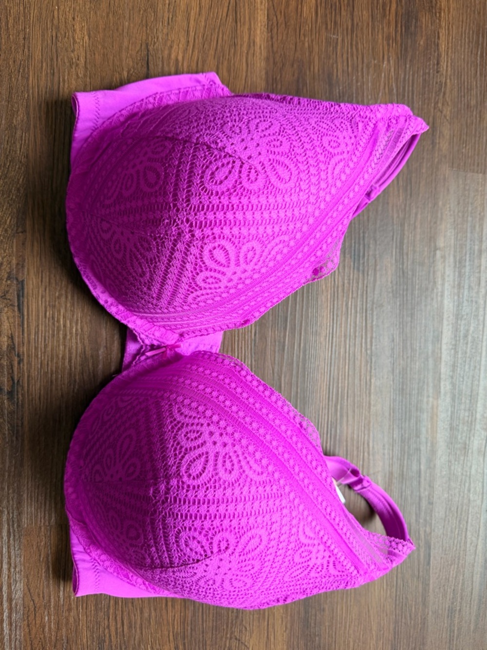Cacique Lace Boost Plunge Padded Bra in Bright Fuchsia NWT
